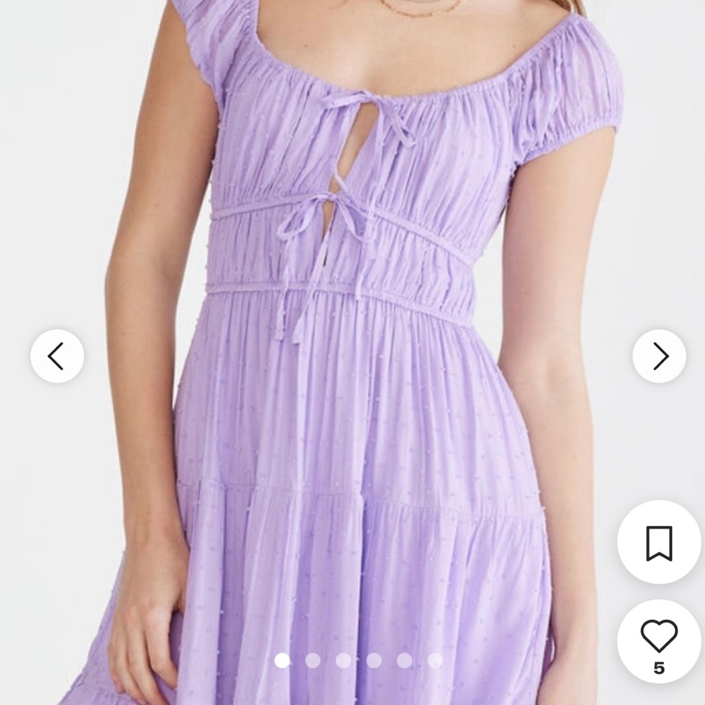 Aeropostale Floral Scoop-Neck Double-Tie Babydoll Dress size medium